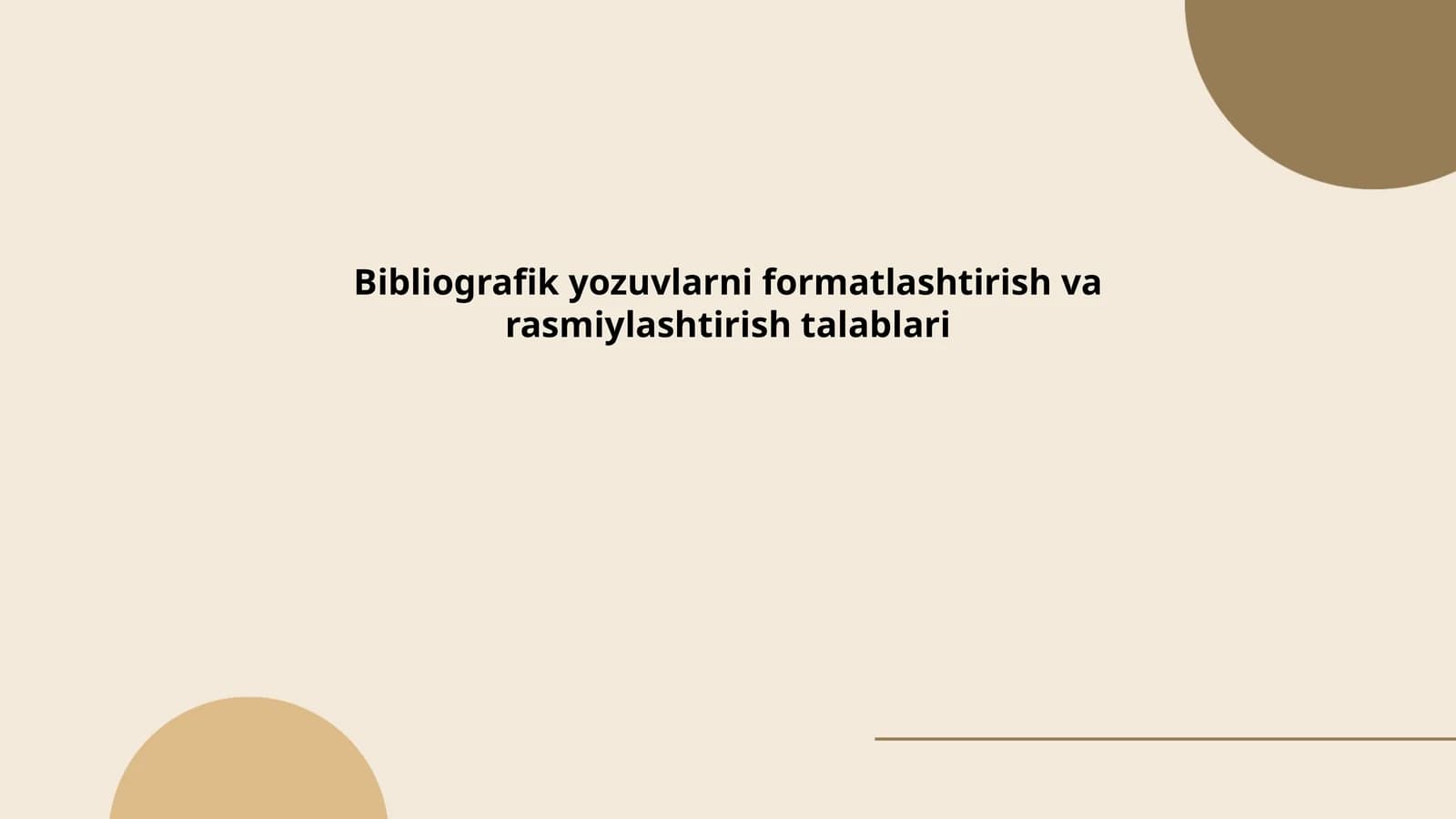 Bibliografik yozuvlarni formatlashtirish va rasmiylashtirish talablari