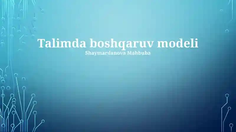 Talimda boshqaruv modeli