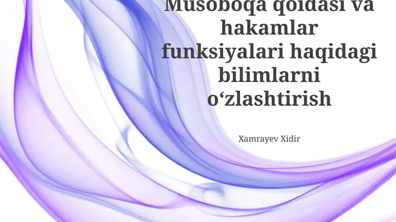 Raqobat va hakamlikning o'zaro bog'liqligi