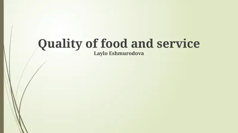 Delivering Exceptional Food and Service Quality