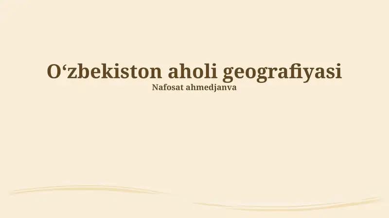 Oʻzbekiston aholi geografiyasi
