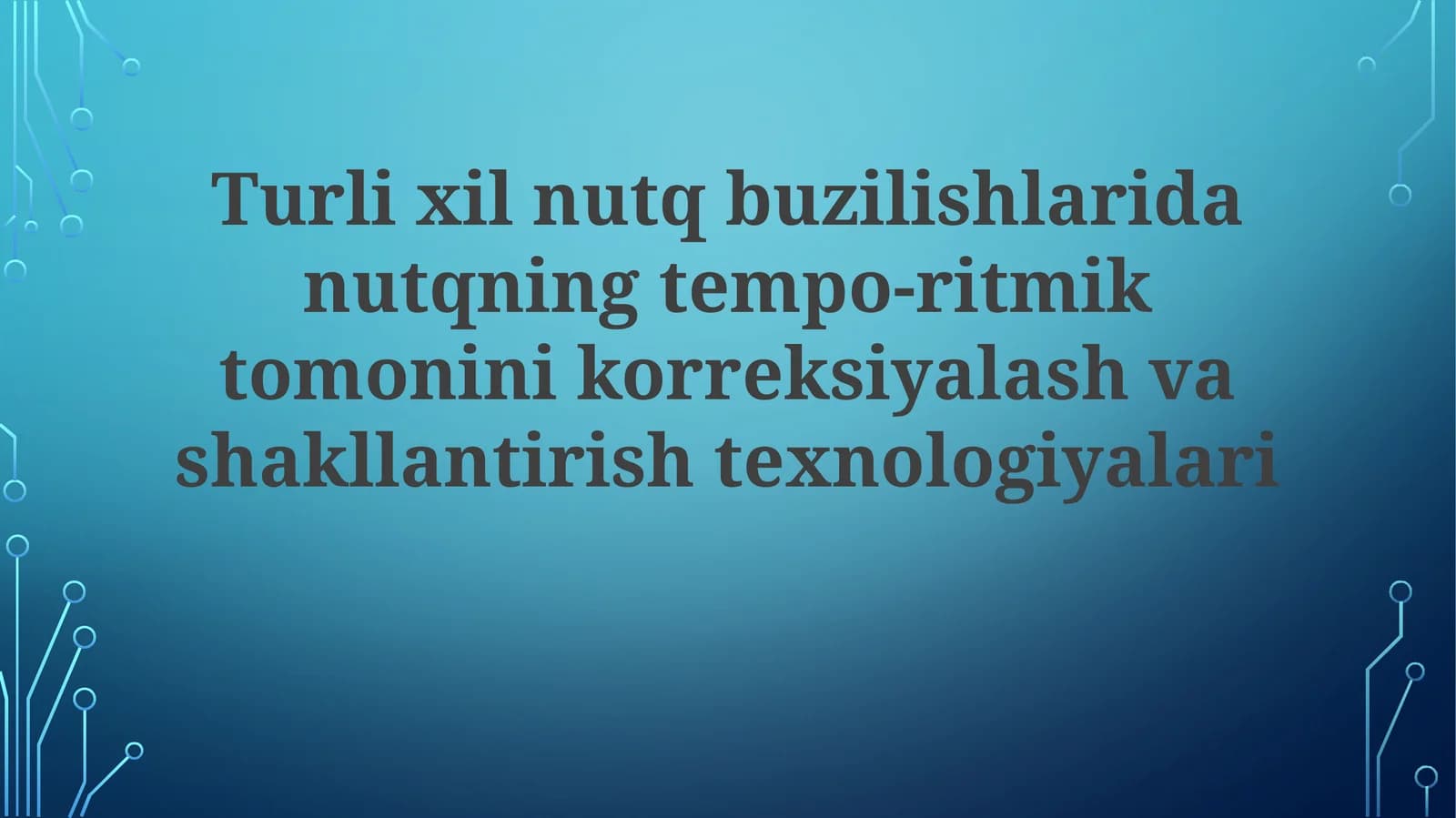 Nutq Buzilishlarining Tempo-Ritmik Jihatlari