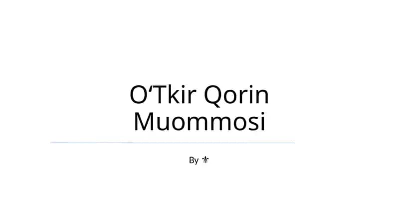 OʻTkir Qorin Muommosi