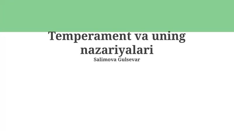 Temperament va uning nazariyalari