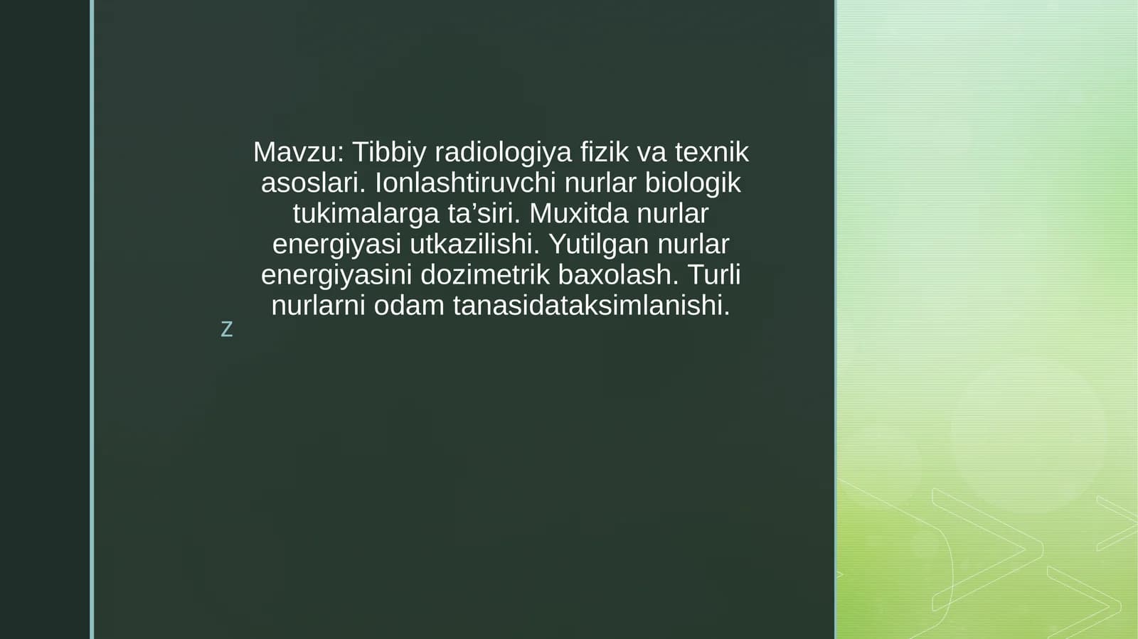 Tibbiy radiologiya: Fizik asoslar