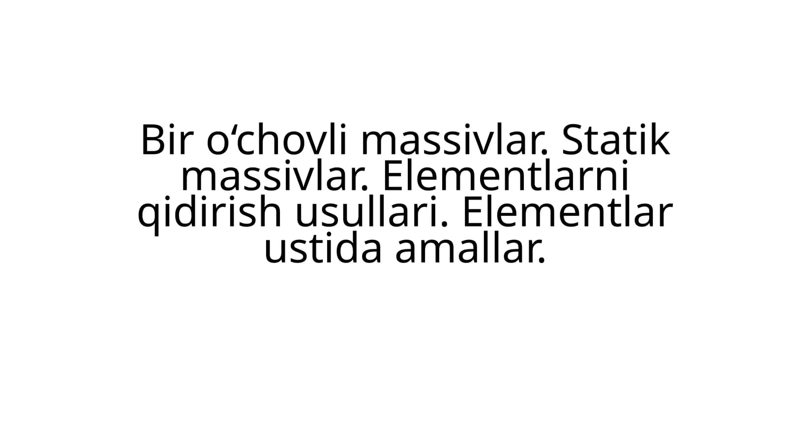 Massivlar