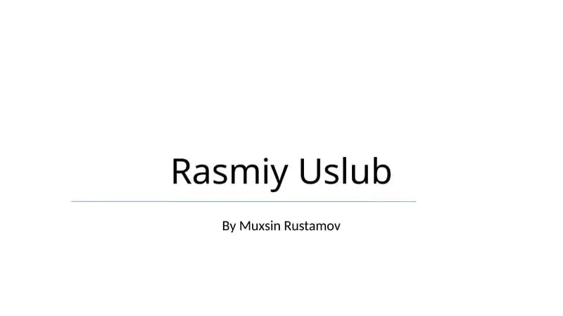 Rasmiy Uslub