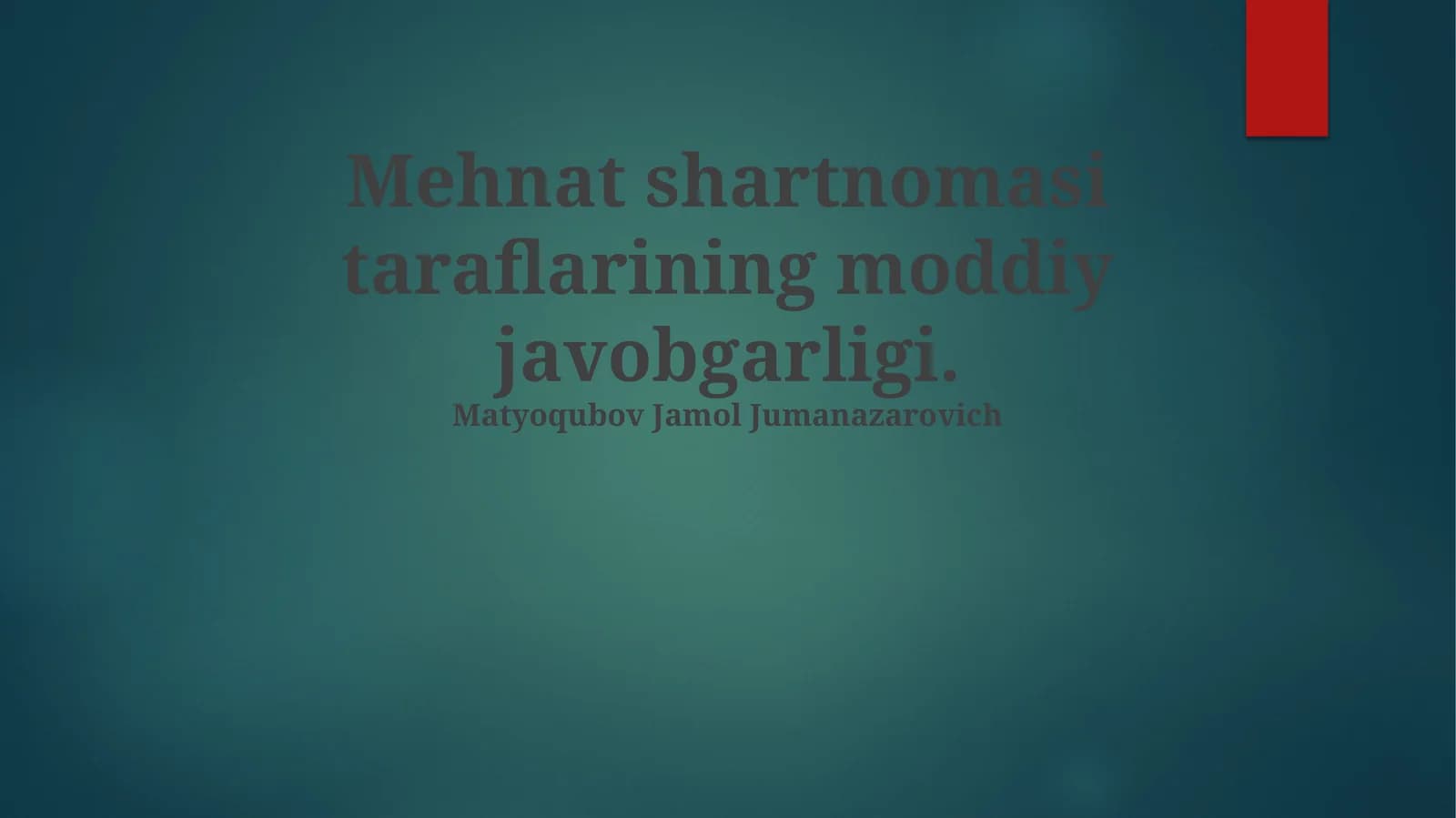 Mehnat shartnomasi taraflarining moddiy javobgarligi
