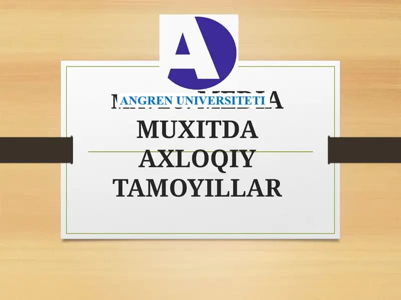 AXLOQIY TAMOYILLAR