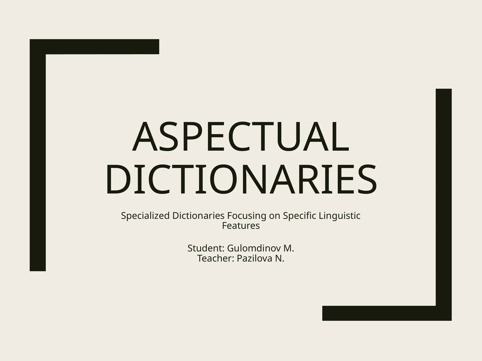 Aspectual Dictionaries