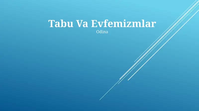 Tabu Va Evfemizmlar