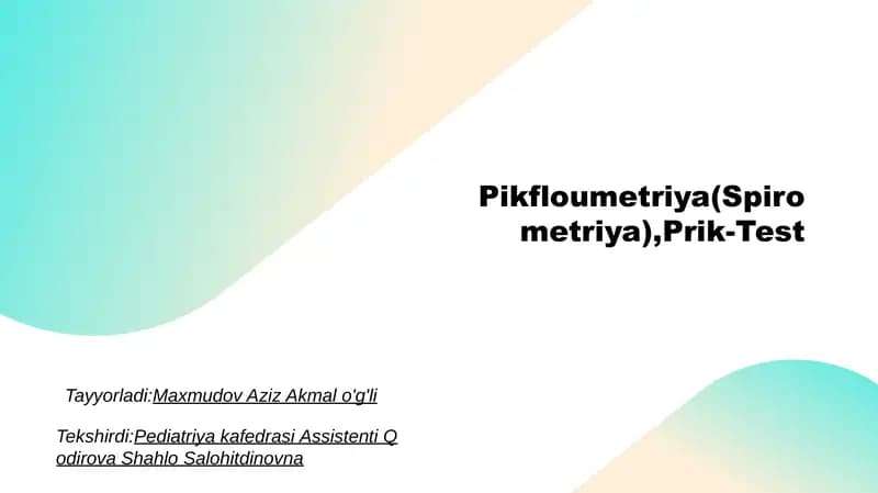 Pikfloumetriya,Prick-test