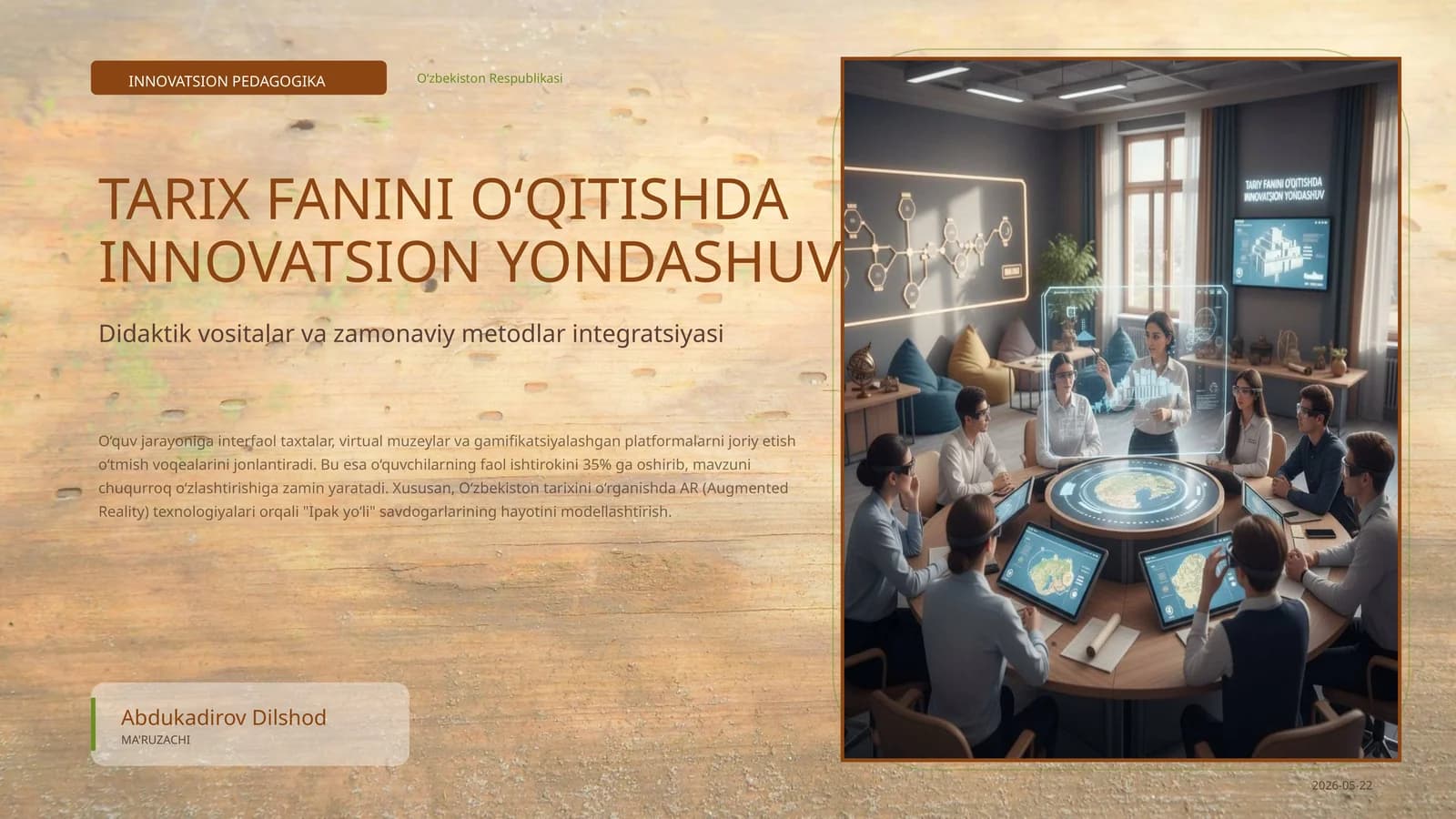 Tarix fanini o‘qitishda innovatsion yondashuv