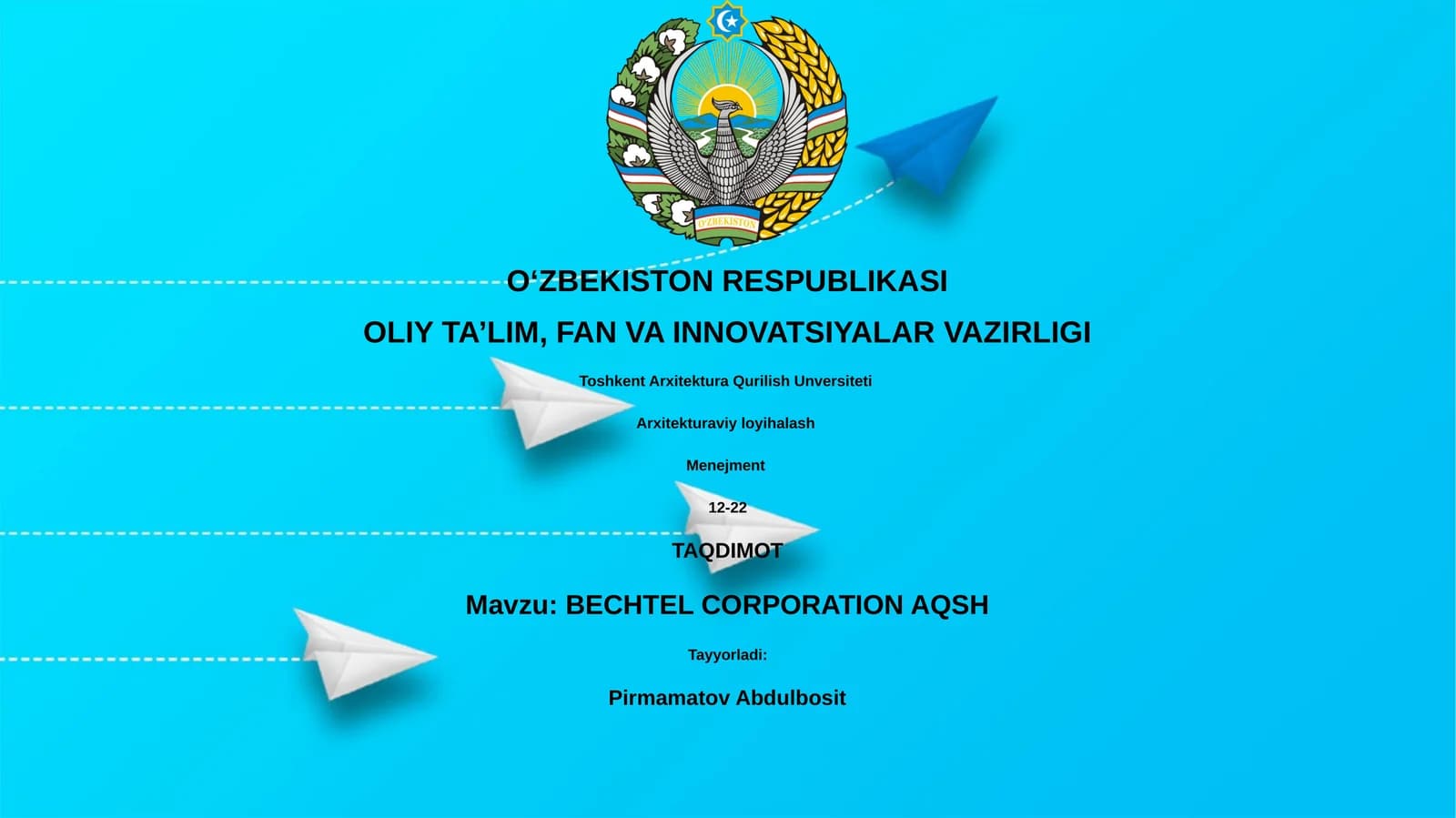 BECHTEL CORPORATION AQSH