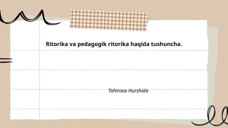 Ritorika va pedagogik ritorika haqida tushuncha
