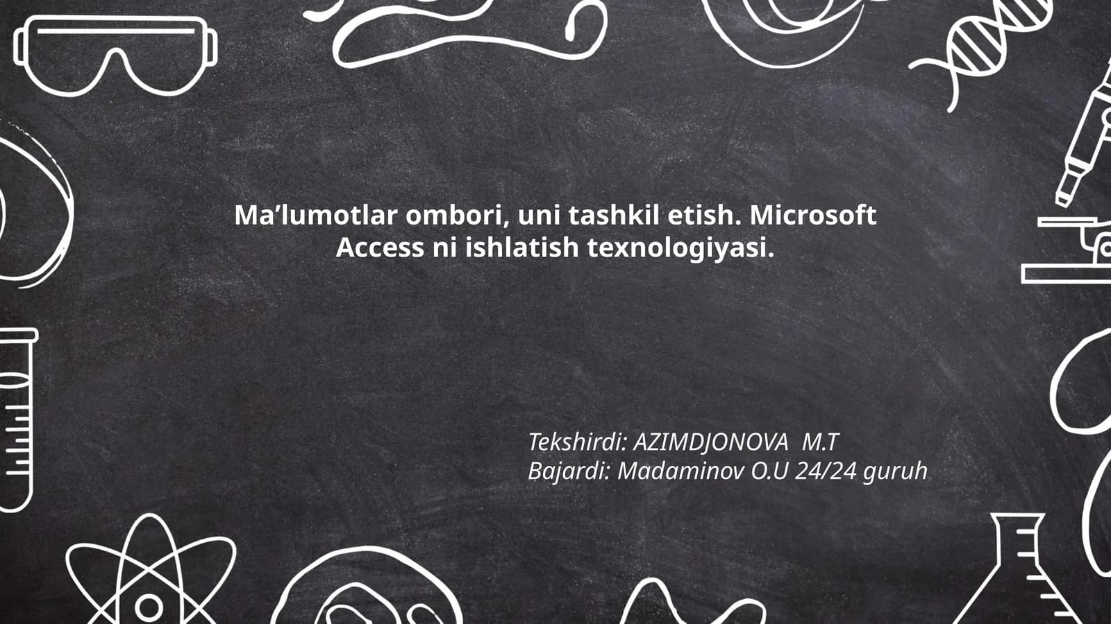 Ma’lumotlar ombori, uni tashkil etish. Microsoft Access ni ishlatish texnologiyasi