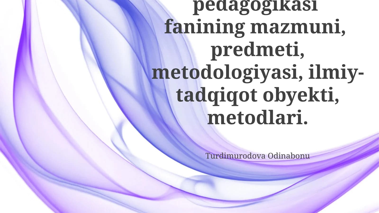 Boshlang‘ich ta’lim pedagogikasi