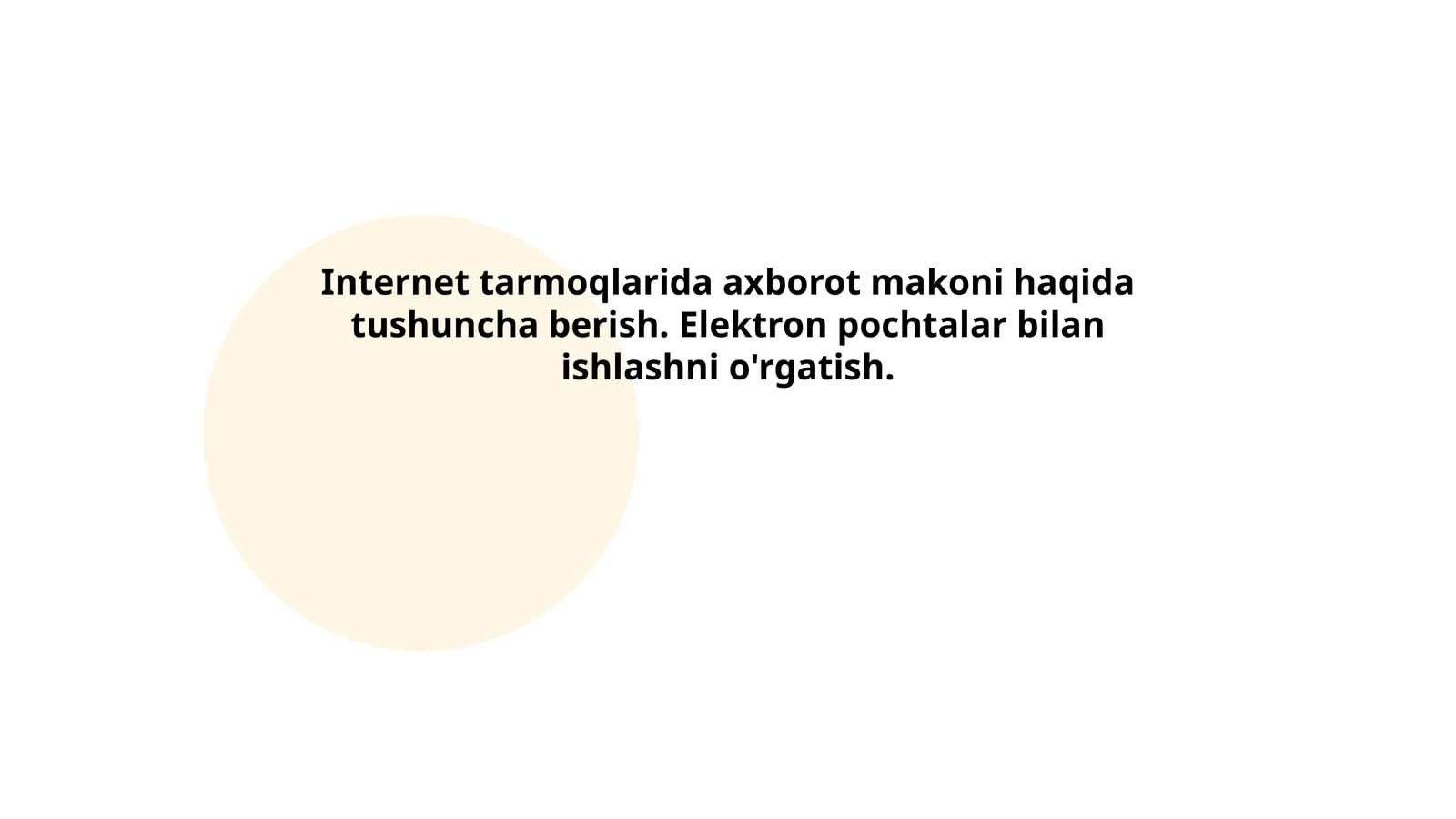 Internet tarmoqlarida axborot makoni haqida tushuncha berish