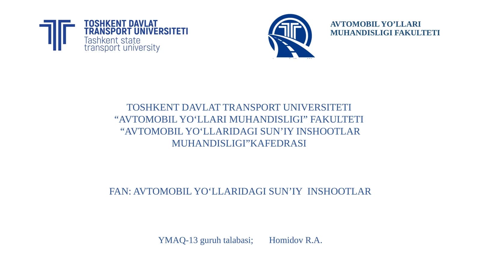 Sun'iy inshoot turini aniqlash, suv sarfi va o'lchamlarini hisoblash