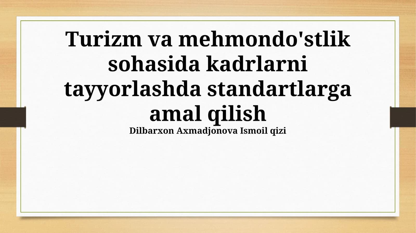 Standartlarga rioya qilishning ahamiyati