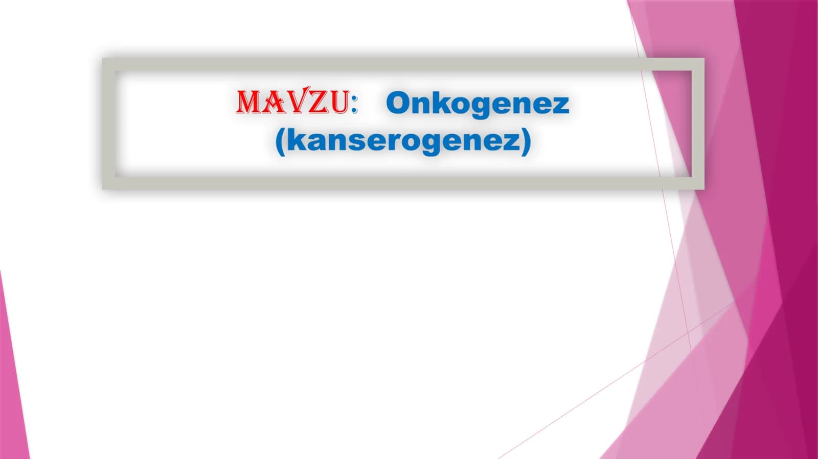 Onkogenez(kanserogenez)
