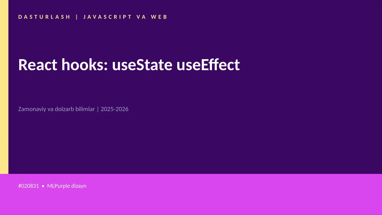 React hooks: useState useEffect