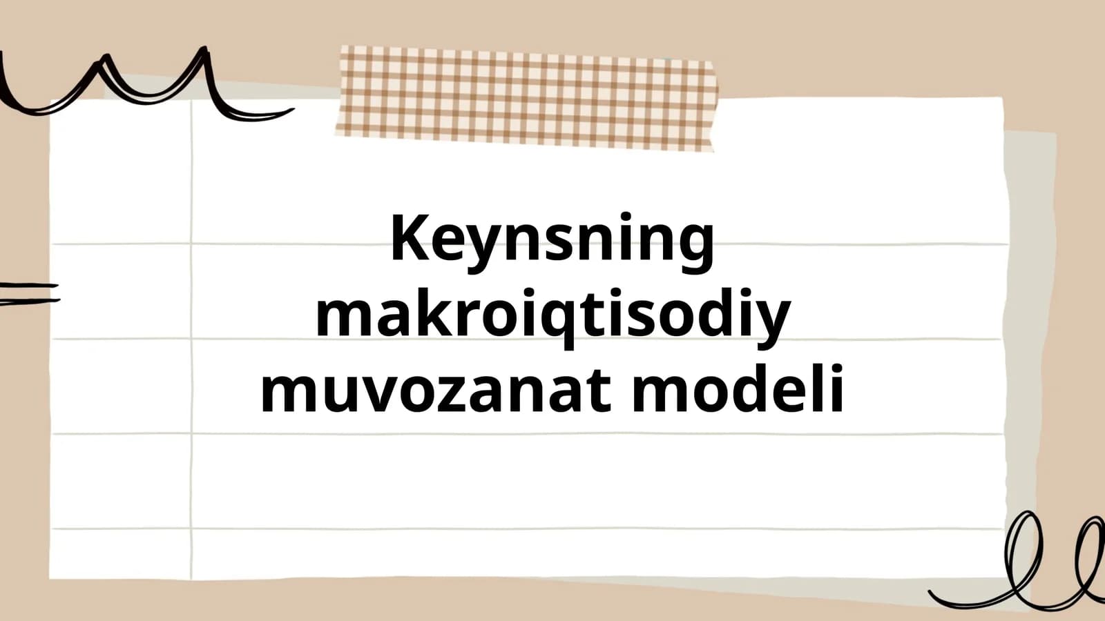Keynsning makroiqtisodiy muvozanat modeli