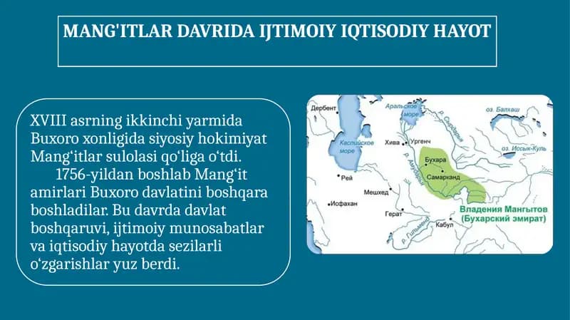 MANG'ITLAR DAVRIDA IJTIMOIY IQTISODIY HAYOT
