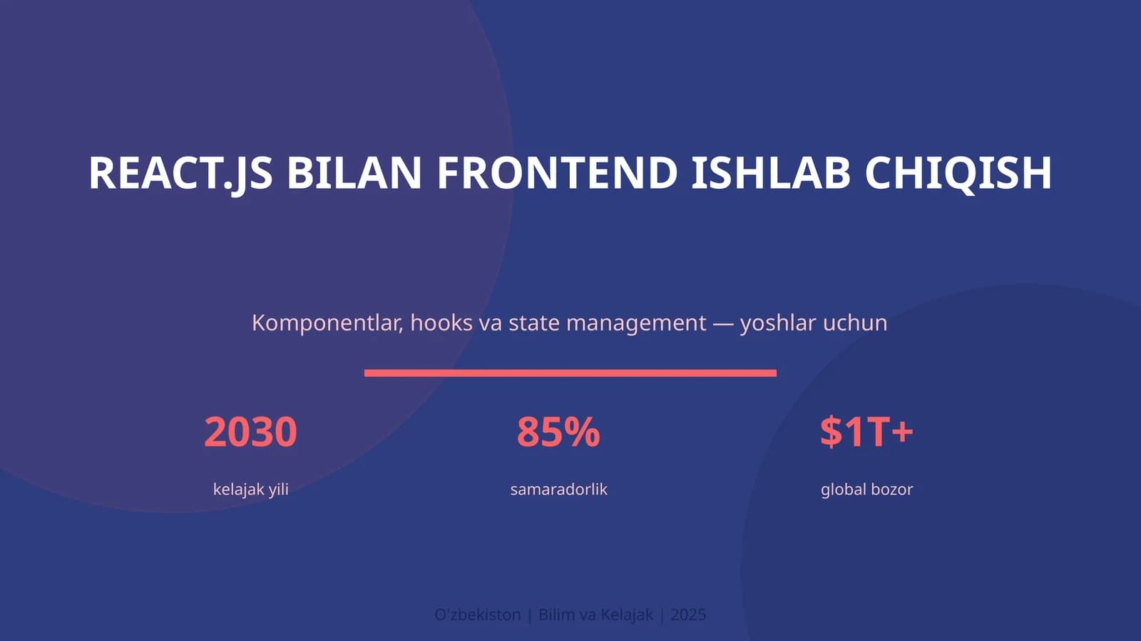 REACT.JS BILAN FRONTEND ISHLAB CHIQISH
