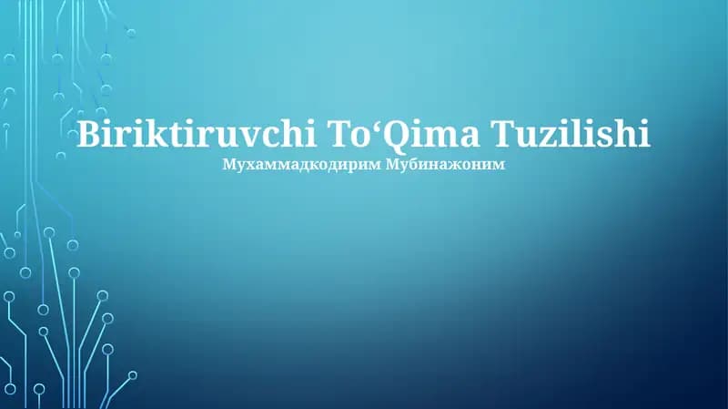 Biriktiruvchi To'Qima Tuzilishi