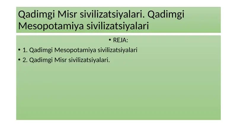 Qadimgi Misr sivilizatsiyalari