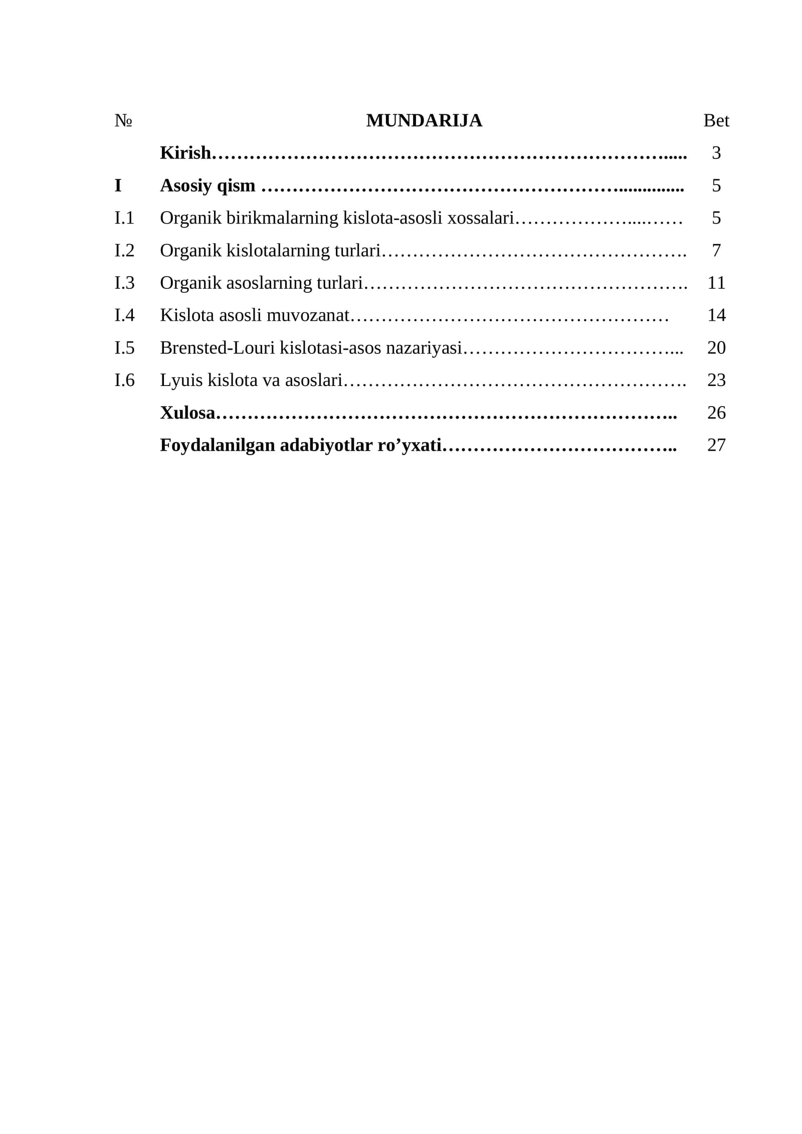 Organik birikmalarning kislota va asos xossalari