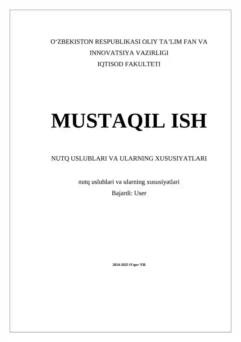 Nutq uslublari va ularning xususiyatlari