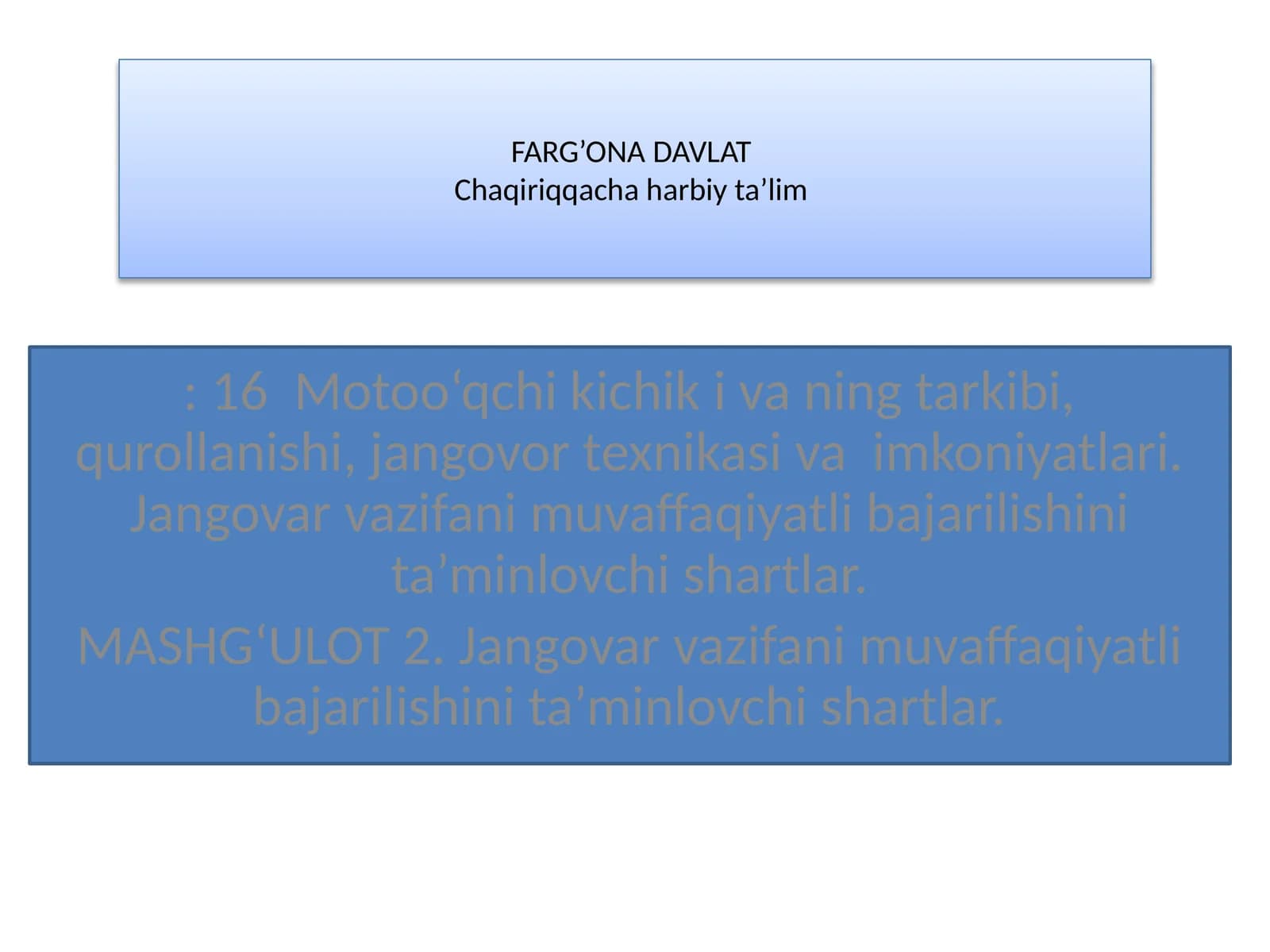 Motoo‘qchi kichik i va ning tarkibi, qurollanishi, jangovor texnikasi va imkoniyatlari