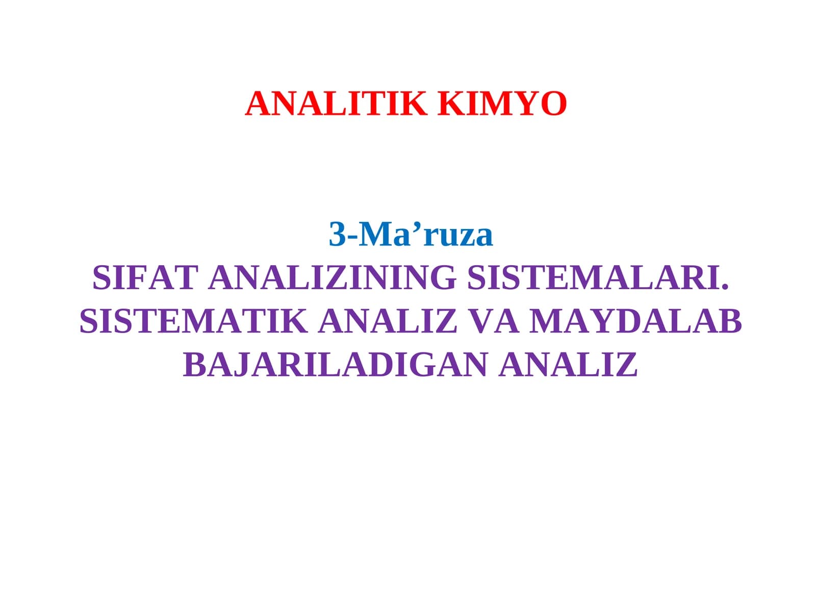 ANALITIK KIMYO