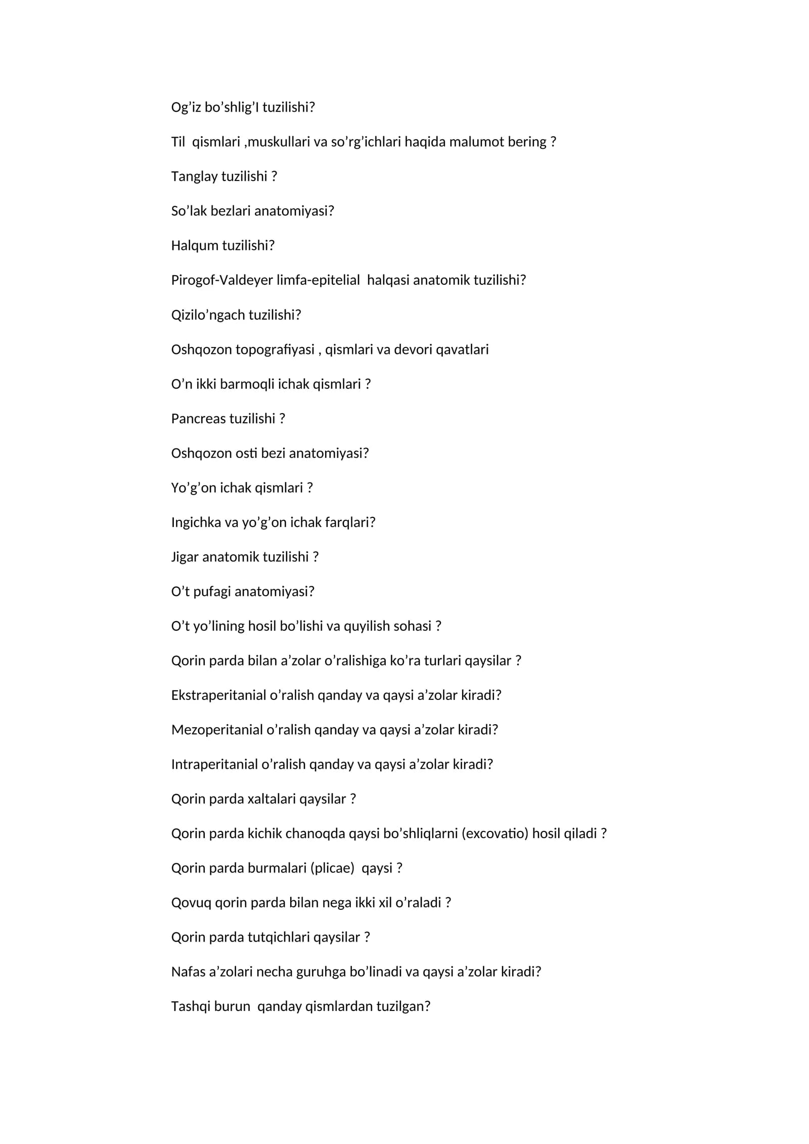 Oshqozon osti bezi anatomiyasi
