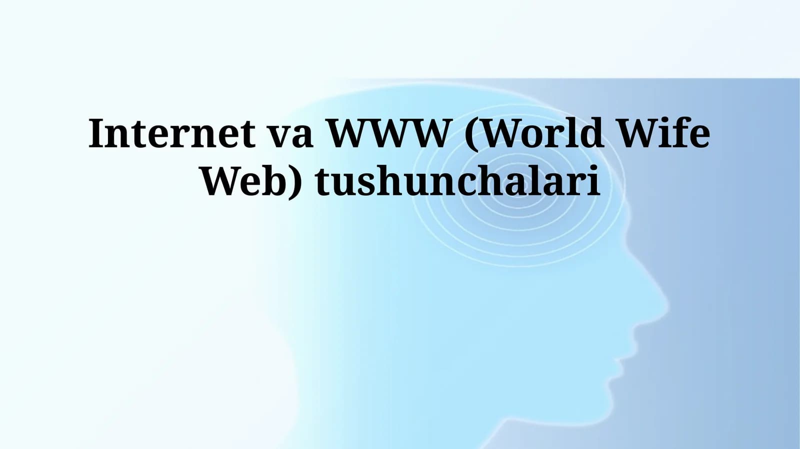 Internet va WWW (World Wife Web) tushunchalari