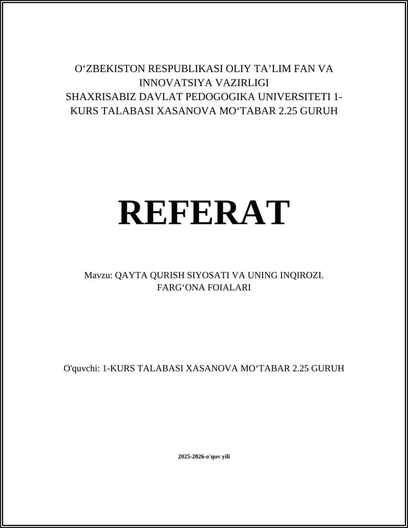 Qayta qurish siyosati va uning inqirozi