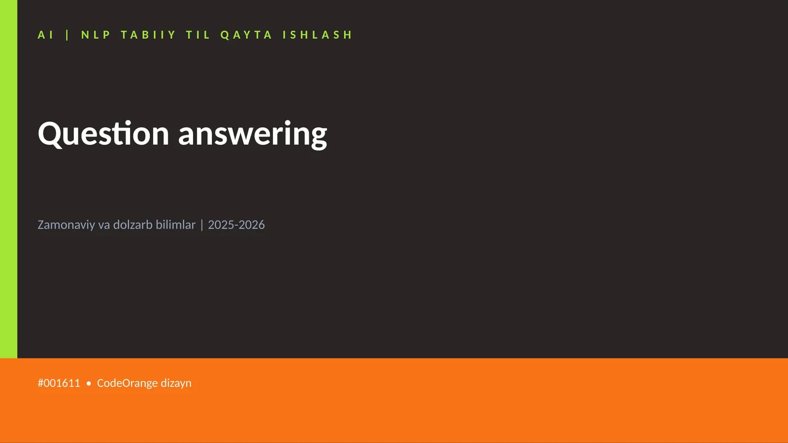 AI | NLP TABIIY TIL QAYTA ISHLASH