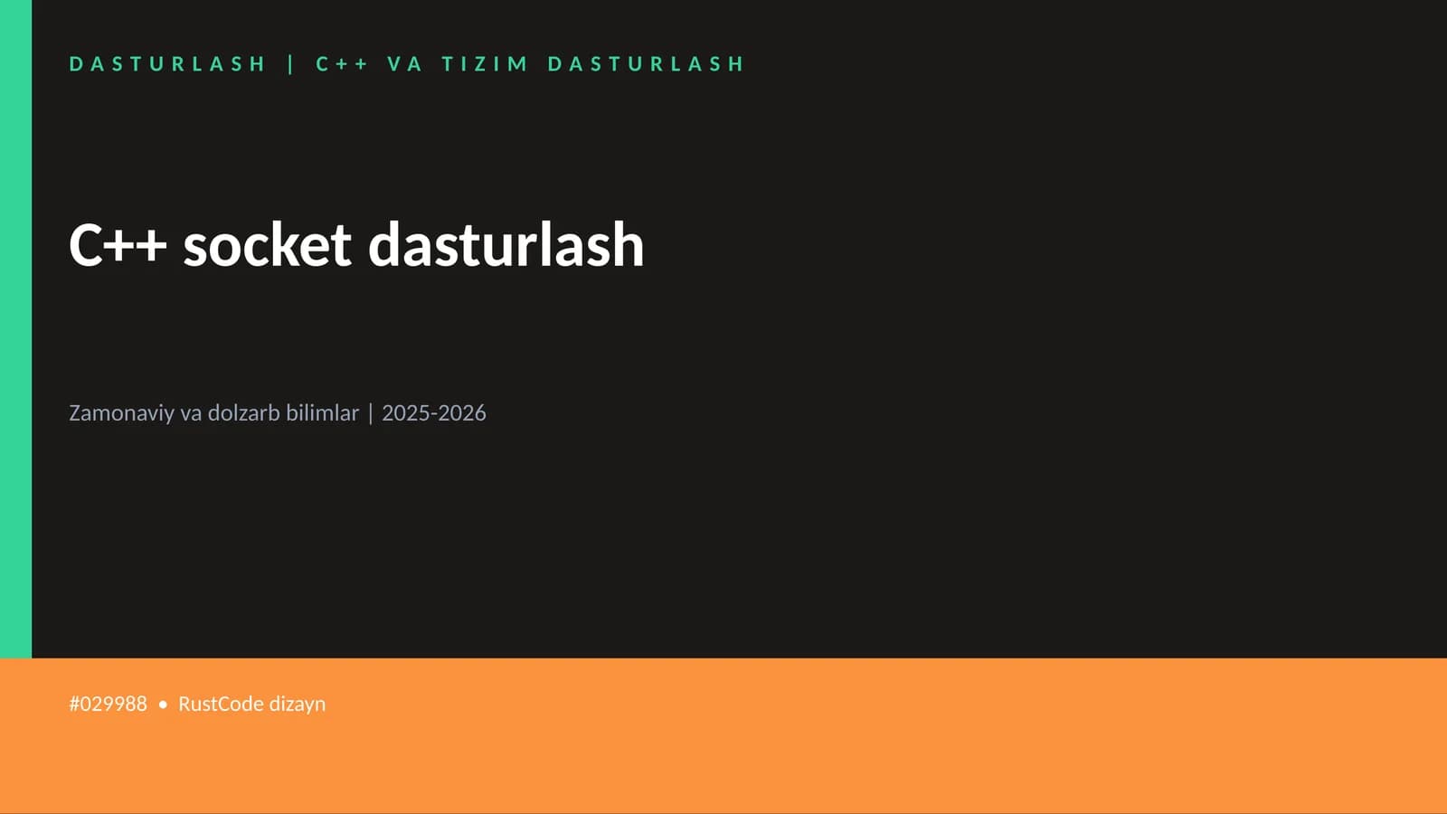 C++ VA TIZIM DASTURLASH