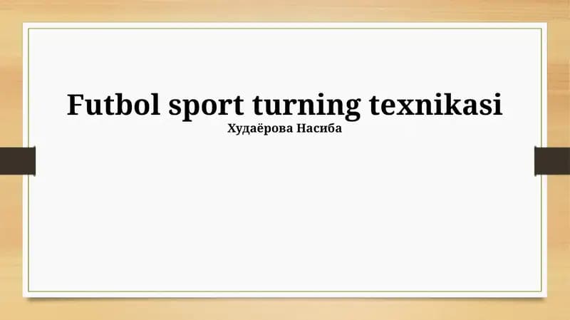 Futbol sport turning texnikasi