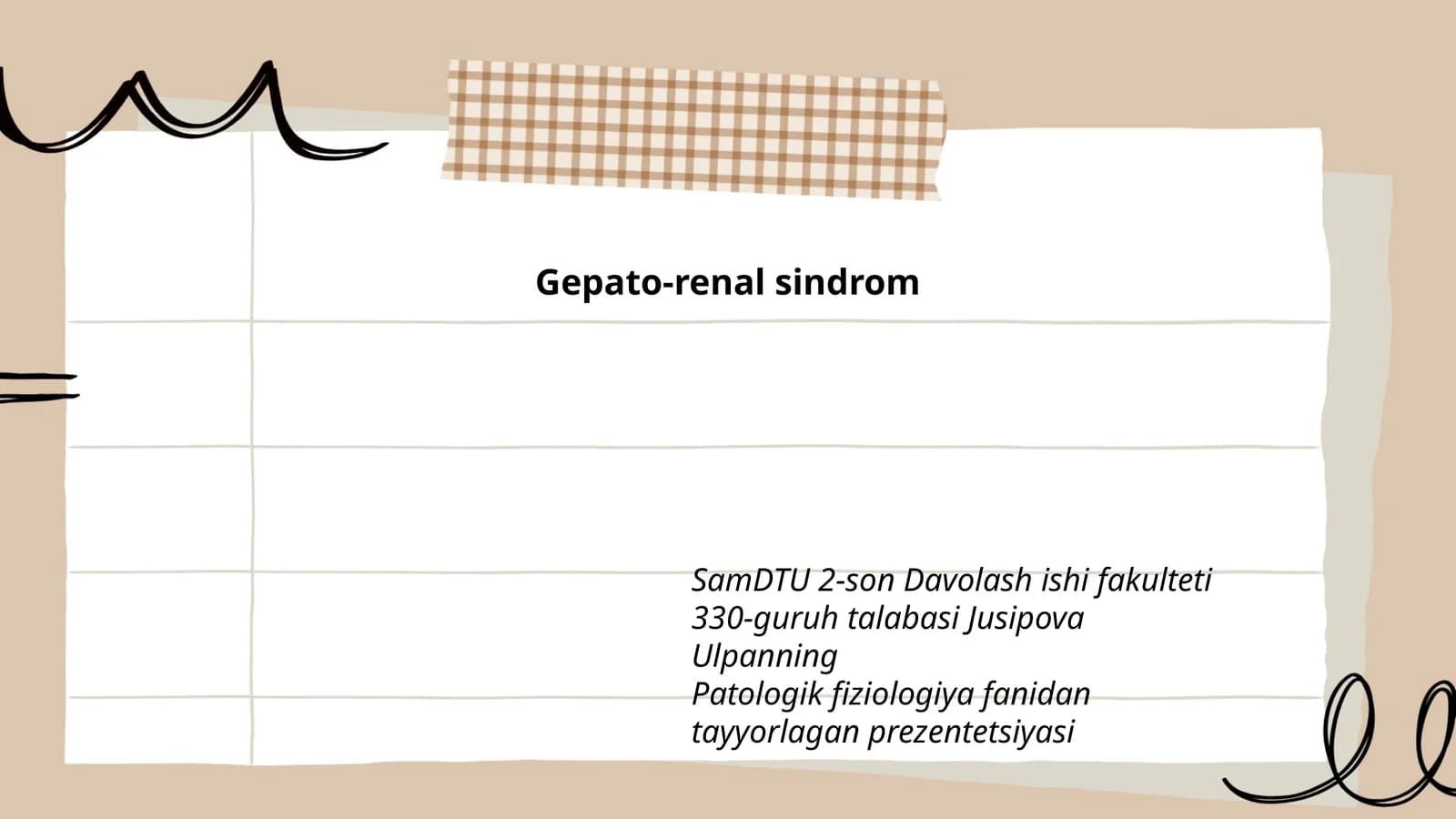 Gepato-renal sindromning patofiziologiyasi