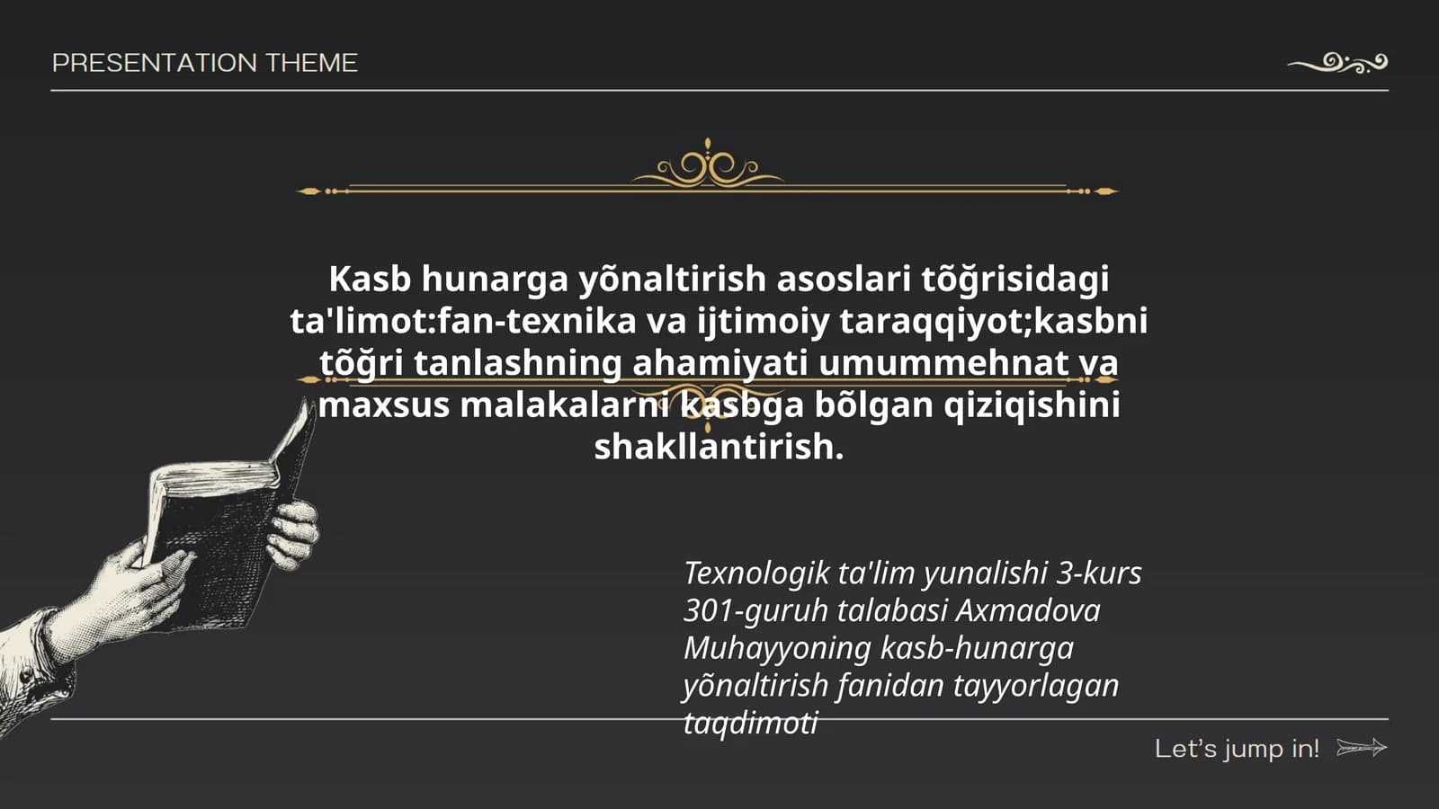 Kasb hunarga yõnaltirish asoslari tõğrisidagi ta'limot