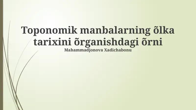 Toponimika