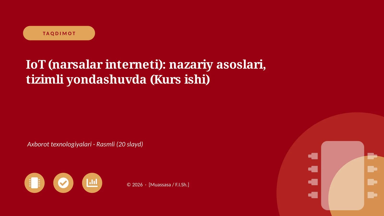 IoT (narsalar interneti): nazariy asoslari, tizimli yondashuvda (Kurs ishi)