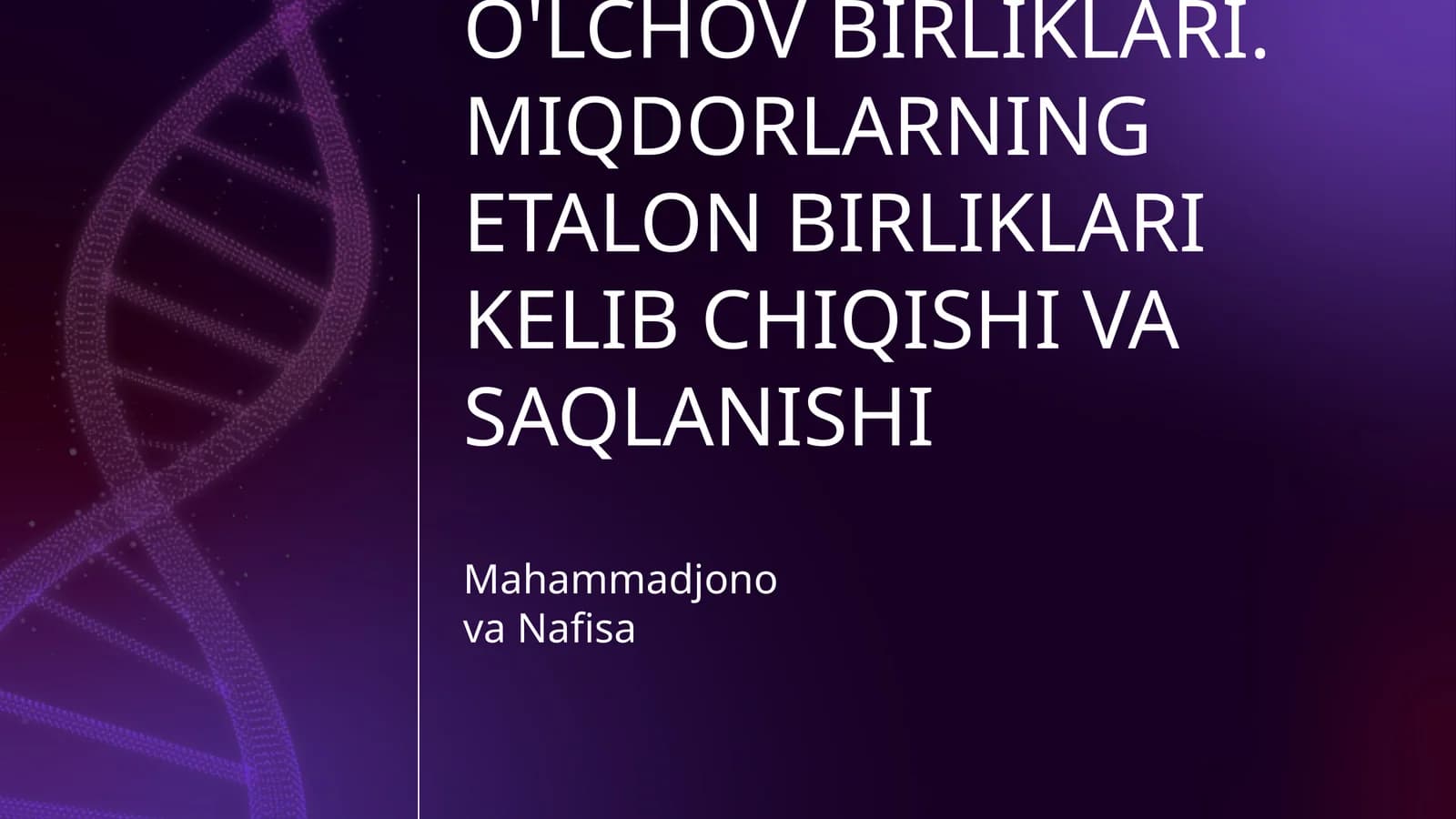 MIQDORLARNING QADIMIY VA TURLI XALQLARGA OID NOSTANDART O'LCHOV BIRLIKLARI. MIQDORLARNING ETALON BIRLIKLARI KELIB CHIQISHI VA SAQLANISHI