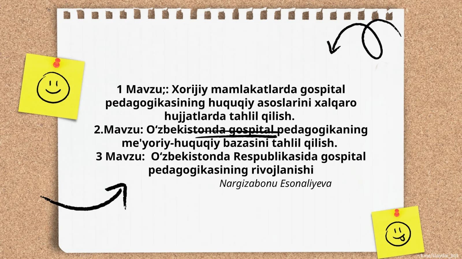 O‘zbekistonda gospital pedagogikasining me'yoriy-huquqiy bazasini tahlil qilish