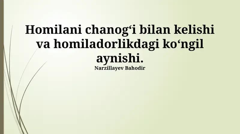 Ertalabki ko'ngil aynishi va homiladorlikdagi ko'ngil aynishi