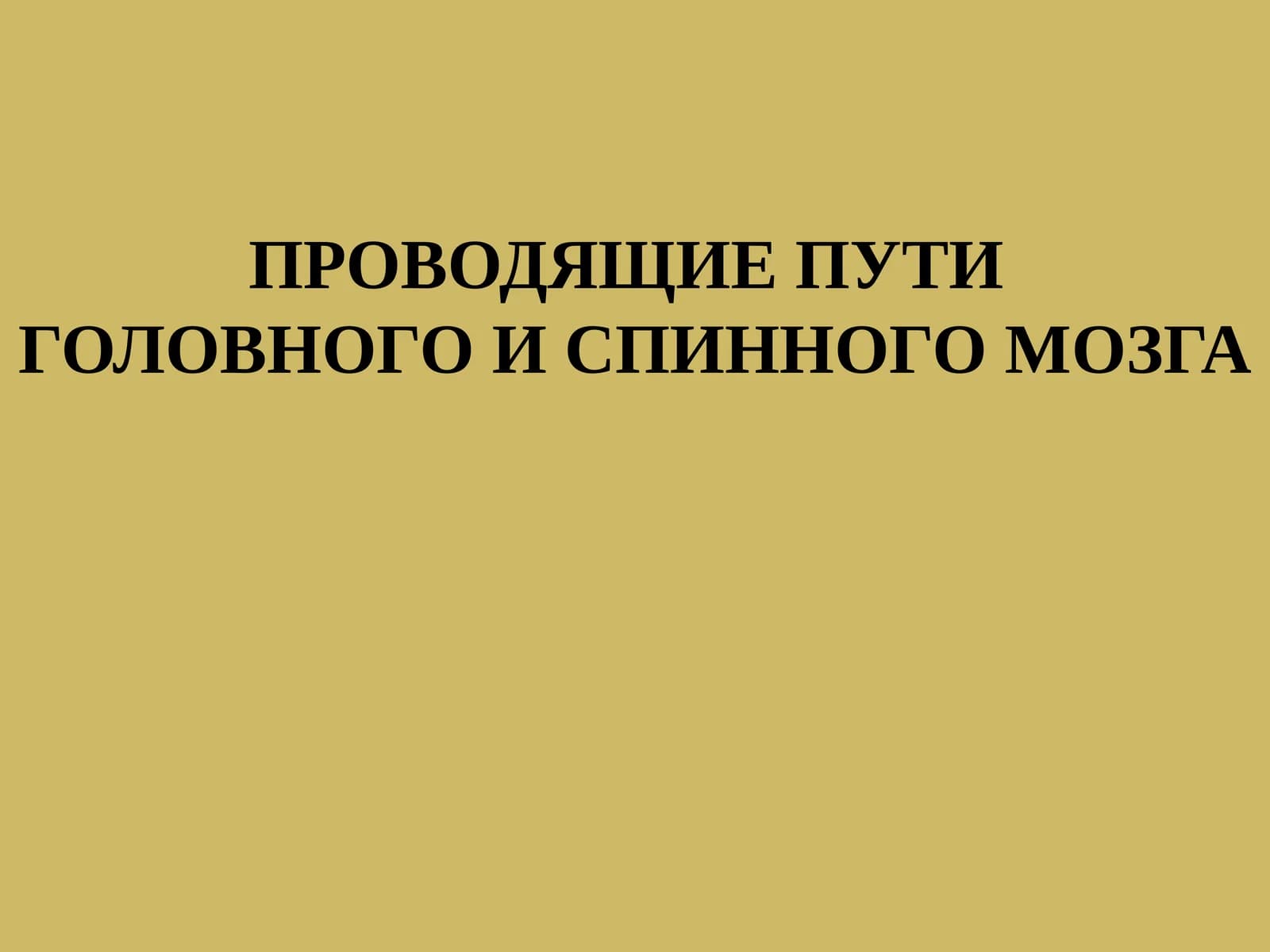 ПРОВОДЯЩИЕ ПУТИ ГОЛОВНОГО И СПИННОГО МОЗГА