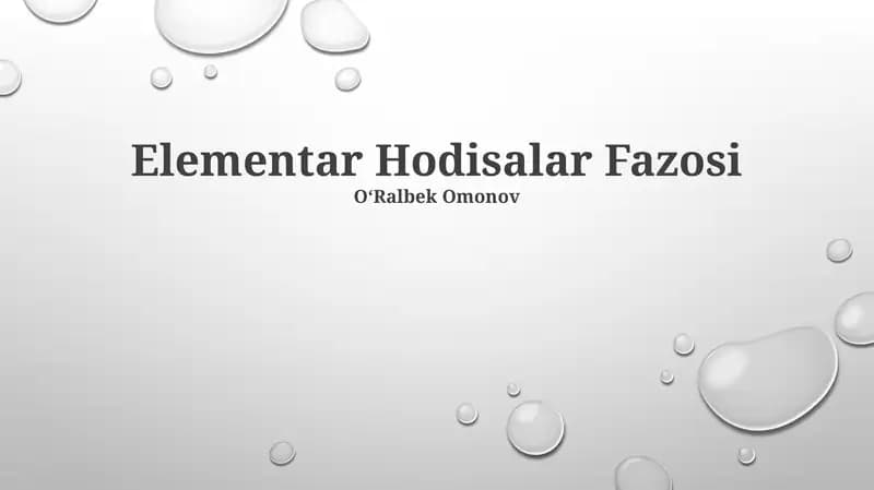 Elementar Hodisalar Fazosi